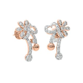 Loren Round Diamond Stud Earrings